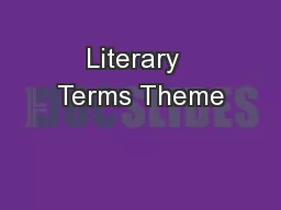 Literary  Terms Theme