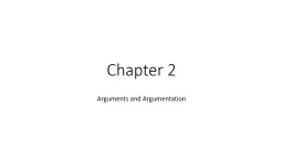 Chapter 2 Arguments and Argumentation