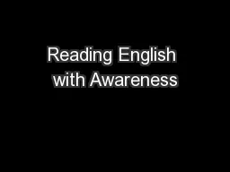 Reading English with Awareness