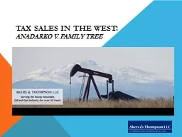 Tax Sales in the West: Anadarko