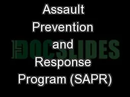 Sexual Assault Prevention and Response Program (SAPR)