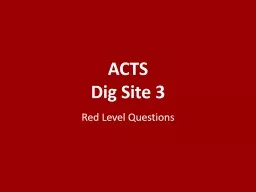ACTS Dig Site 3 Red Level Questions