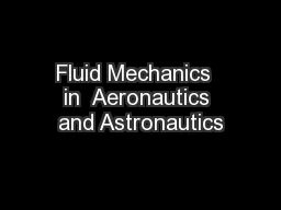 Fluid Mechanics  in  Aeronautics and Astronautics