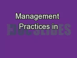 Management Practices in