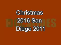 Christmas 2016 San Diego 2011