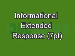Informational Extended Response (7pt)