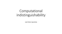 Computational indistinguishability