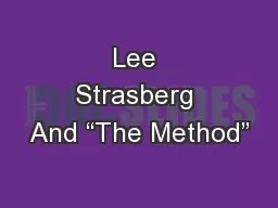Lee Strasberg And “The Method”