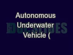 Autonomous Underwater Vehicle (