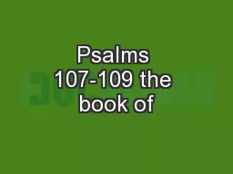 Psalms 107-109 the book of