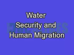 Water Security and Human Migration