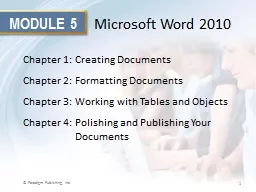 MODULE 5 Microsoft Word 2010