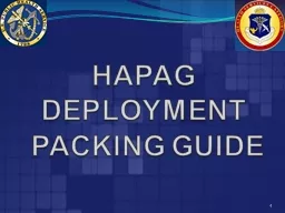 HAPAG DEPLOYMENT  PACKING GUIDE