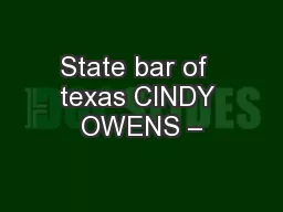 State bar of  texas CINDY OWENS –