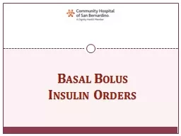 Basal Bolus Insulin Orders