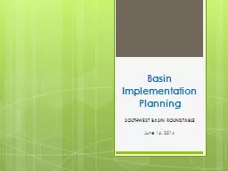 Basin Implementation Planning