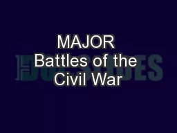 MAJOR Battles of the Civil War