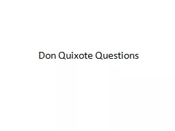 Don Quixote Questions Pre-Viewing