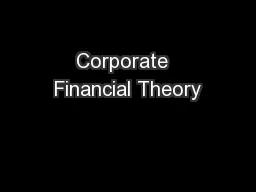 Corporate  Financial Theory