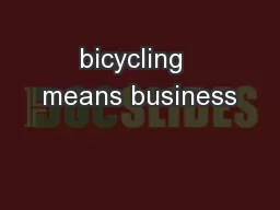 bicycling  means business