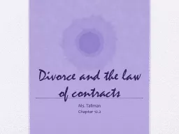 Divorce and the law of contracts