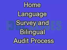 2017-2018  Home Language Survey and Bilingual Audit Process