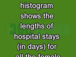 Chapter 4      #5 5. The histogram shows the lengths of hospital stays (in days) for all