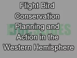 Partners in Flight Bird Conservation Planning and Action in the Western Hemisphere