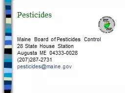 Pesticides Maine Board of Pesticides Control
