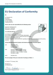 Ex ample of the Declaration of Conformity EU Declarati