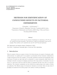 METHODS FOR IDENTIFICATION OF CONFOUNDED EFFECTS IN FA