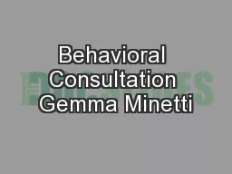 Behavioral Consultation Gemma Minetti