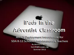iPads  In the  Adventist Classroom