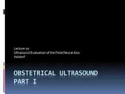 Obstetrical Ultrasound  Part I