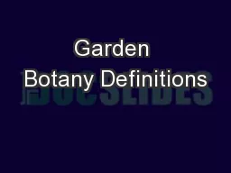 Garden Botany Definitions