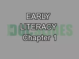 EARLY LITERACY Chapter 1