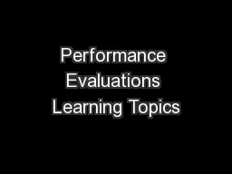 Performance Evaluations Learning Topics