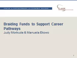 Braiding Funds to Support Career Pathways