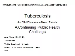 Tuberculosis An Old Disease