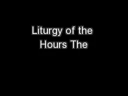 Liturgy of the Hours The
