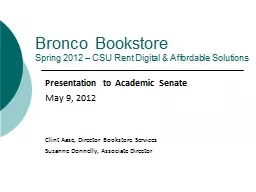 Bronco Bookstore Spring 2012 – CSU Rent Digital & Affordable Solutions