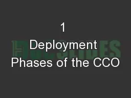 1 Deployment Phases of the CCO