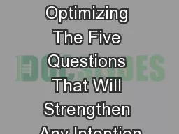 Will Power Optimizing The Five Questions That Will Strengthen Any Intention
