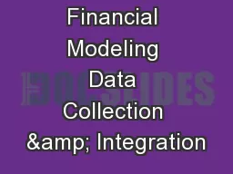 Financial Modeling Data Collection & Integration
