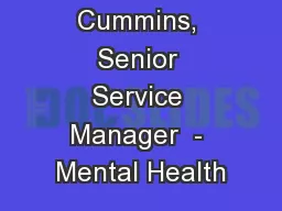 Amanda Cummins, Senior Service Manager  - Mental Health