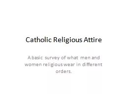 Catholic Religious Attire
