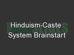 Hinduism-Caste System Brainstart
