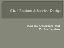 Ch. 4 Product & Service Design