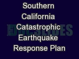 Southern California Catastrophic Earthquake Response Plan