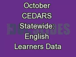 October CEDARS Statewide: English Learners Data